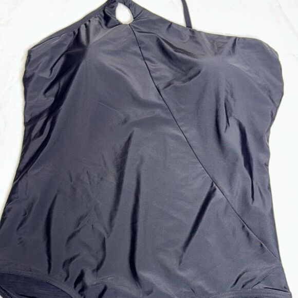 Plus Size Lands' End UPF 50 Tummy Control One Shoulder One-Piece Swims Size 3X - Picture 7 of 10